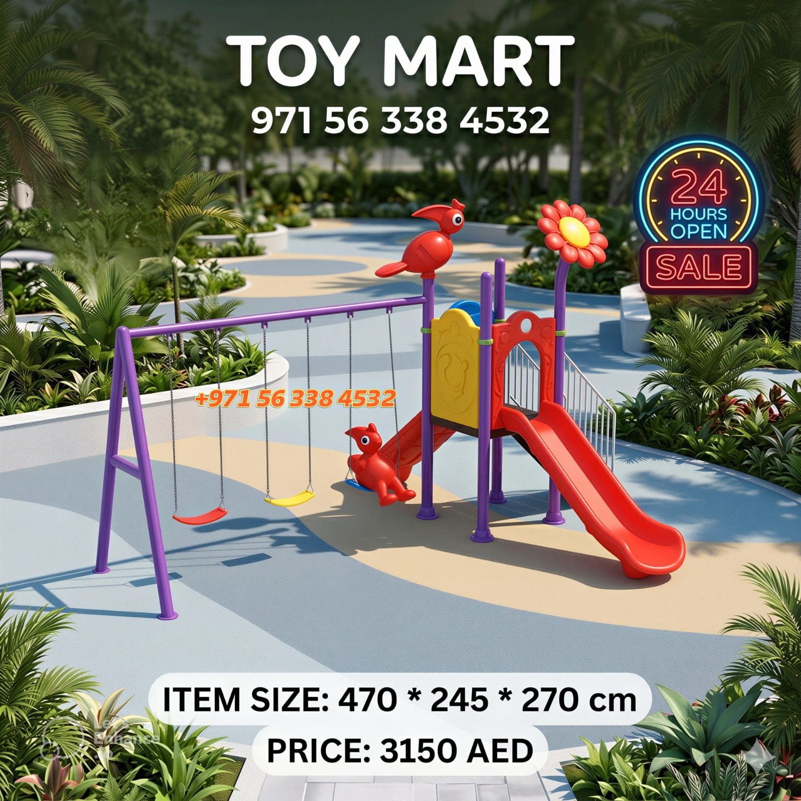 IMG-20260619-WA0057 Premium Outdoor Kids Playground Set with Swings & Slide | Toy Mart - Image 1
