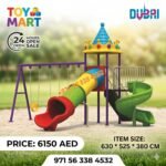 Premium Kids Castle Playground Set with Swings & Spiral Slides