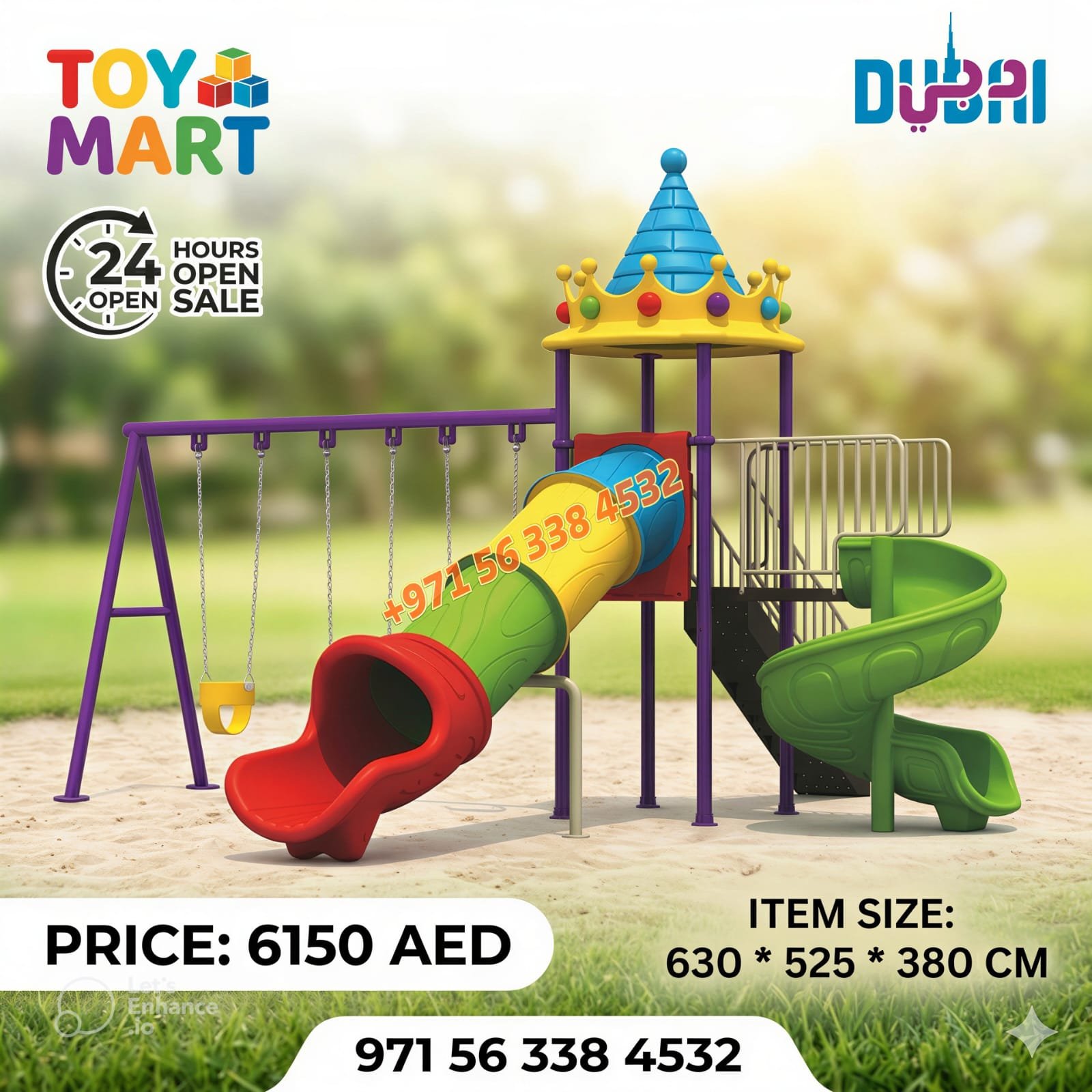 IMG-20260619-WA0058 Premium Kids Castle Playground Set with Swings & Spiral Slides - Image 1