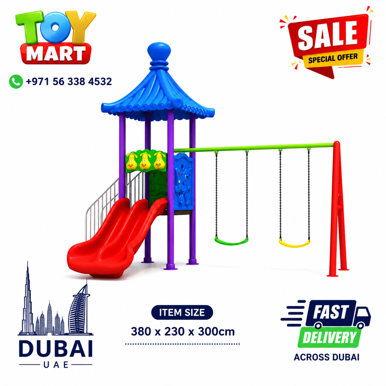 file_0000000049f471fd8b33aae582c7f624 Kids Outdoor Playground Set with Double Slide & Swing Set (380x230x300cm) - Image 1