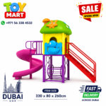 Kids Adventure Playhouse & Spiral Slide Playground Set