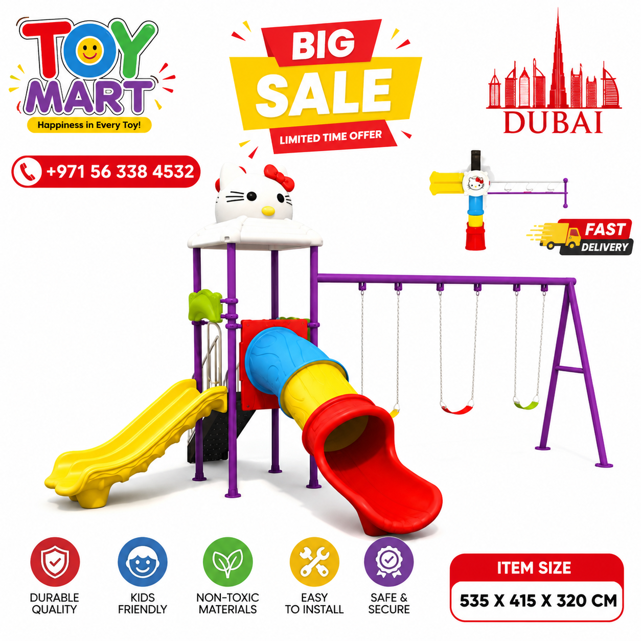 file_000000006b20722fb556e204d126f109 Toy Mart Premium Kids Outdoor Playground Set with Slides and Swings - Image 1
