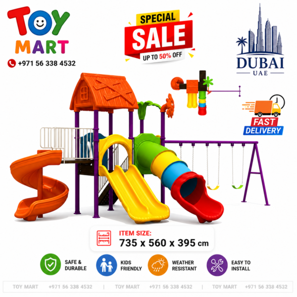Premium Kids Outdoor Playground Set with Swings, Slides