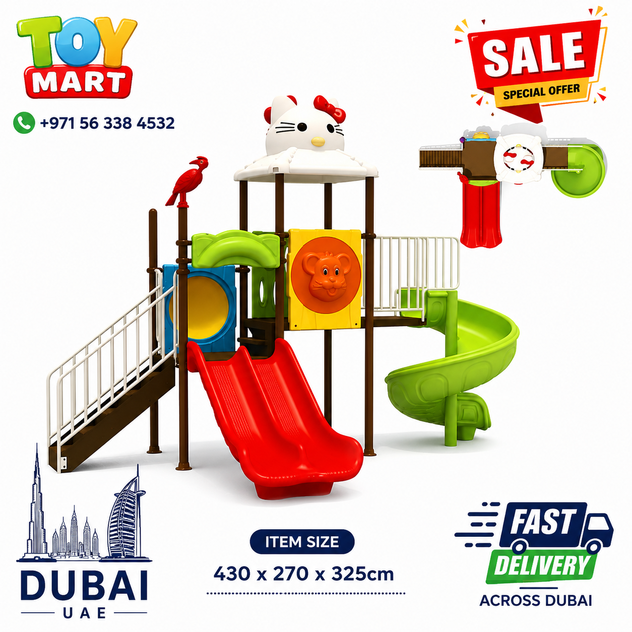 file_00000000a7b8722fa9f18f3c7c0e3bf8 Luxury Hello Kitty Edition Multi-Slide Outdoor Playground Playground Set - Image 1