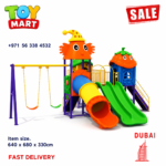 Toy Mart Deluxe Outdoor Playground Set – 640 x 680 x 330cm (with Tube Slide & Swings)